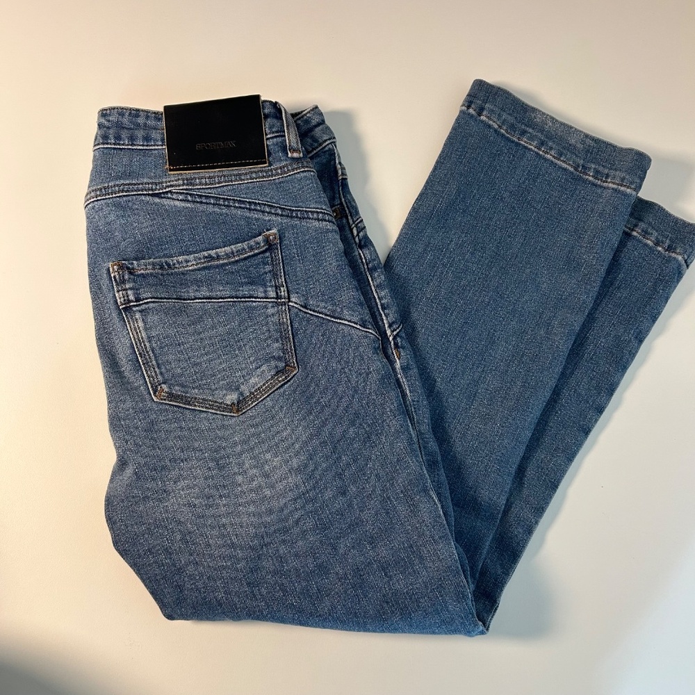 sportmax perfect fit mini flare‎ women's denim jeans size 27 medium wash - Picture 2 of 10